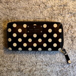 Kate Spade Black and Cream Polka Dot Wallet